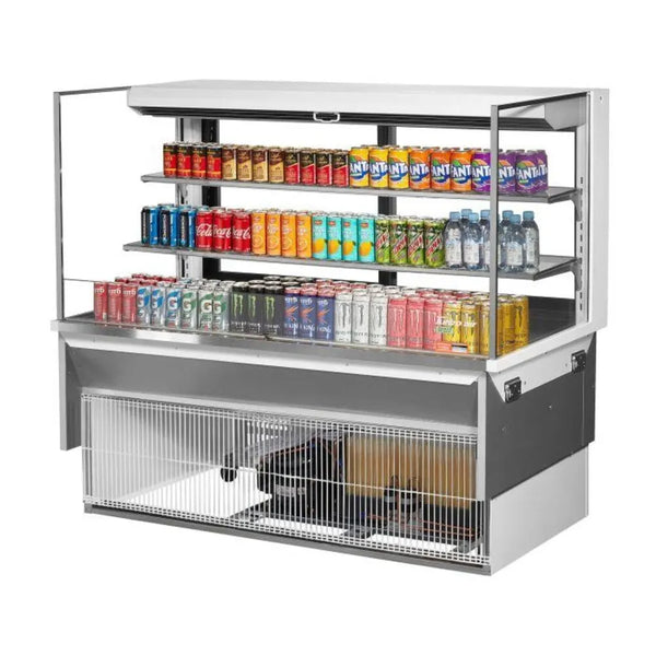 Turbo Air TOM-60L-UFD-W(B)-3SI-N 59-7/8" Drop-In Horizontal Open Display Case, 19.3 cu. Ft., 115/60/1