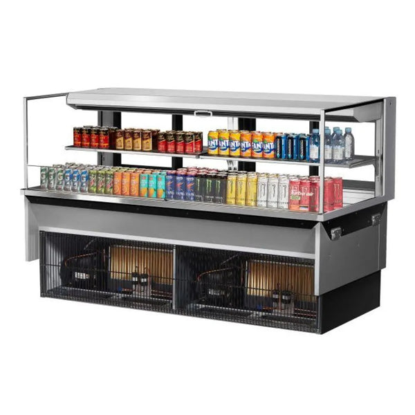 Turbo Air TOM-72L-UFD-S-2SI-N 71-7/8" Drop-In Horizontal Open Display Case, 15.8 cu. Ft., 220/60/1