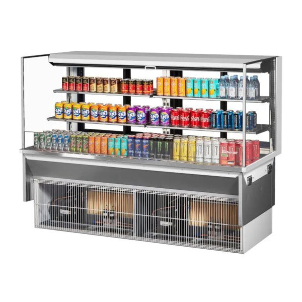 Turbo Air TOM-72L-UFD-W(B)-2SI-N 71-7/8" Drop-In Horizontal Open Display Case, 15.8 cu. Ft., 220/60/1