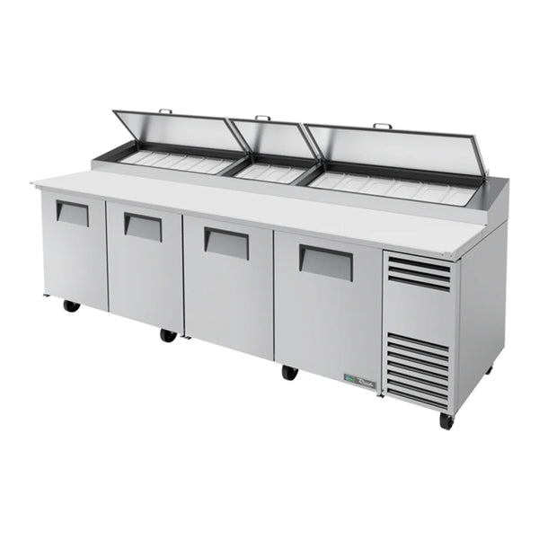 True TPP-AT-119-HC 119 1/4" 4 Door Refrigerated Pizza Prep Table