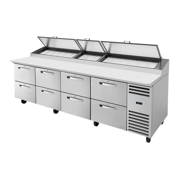 True TPP-AT-119D-8-HC-SPEC3 Spec Series 119 1/4" Refrigerated Pizza Prep Table with Eight Drawers