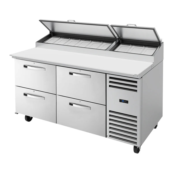 True TPP-AT-67D-4-HC-SPEC3 Spec Series 67 3/8" Refrigerated Pizza Prep Table with Four Drawers