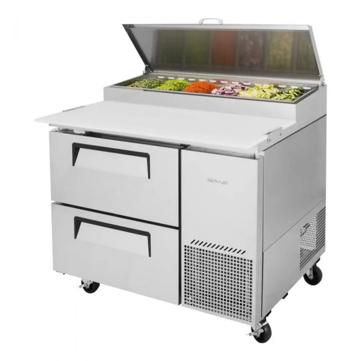 Turbo Air TPR-44SD-D2-N 44" 1 Section Super Deluxe Pizza Prep Table, 14 cu. Ft., 115/60/1