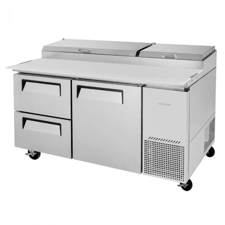 Turbo Air TPR-67SD-D2-N 67" 2 Section Super Deluxe Pizza Prep Table, 20 cu. Ft., 115/60/1