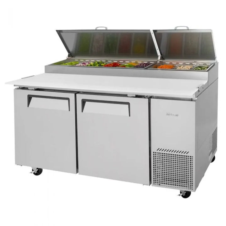 Turbo Air TPR-67SD-N 67" 2 Section Super Deluxe Pizza Prep Table, 20 cu. Ft., 115/60/1