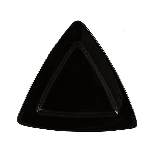 CAC China TRG-12-BLK Triangular Deep Plate Black 11 1/2" Case of 12 Pcs