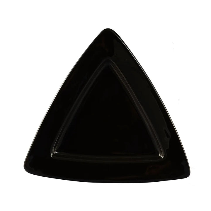 CAC China TRG-12-BLK Triangular Deep Plate Black 11 1/2" Case of 12 Pcs