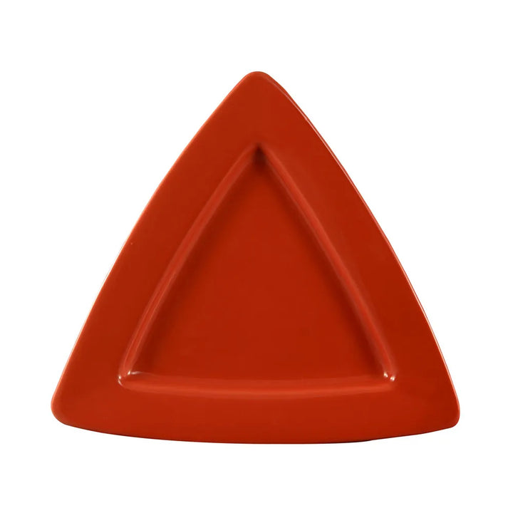 CAC China TRG-12-R Triangular Deep Plate Red 11 1/2" Case of 12 Pcs