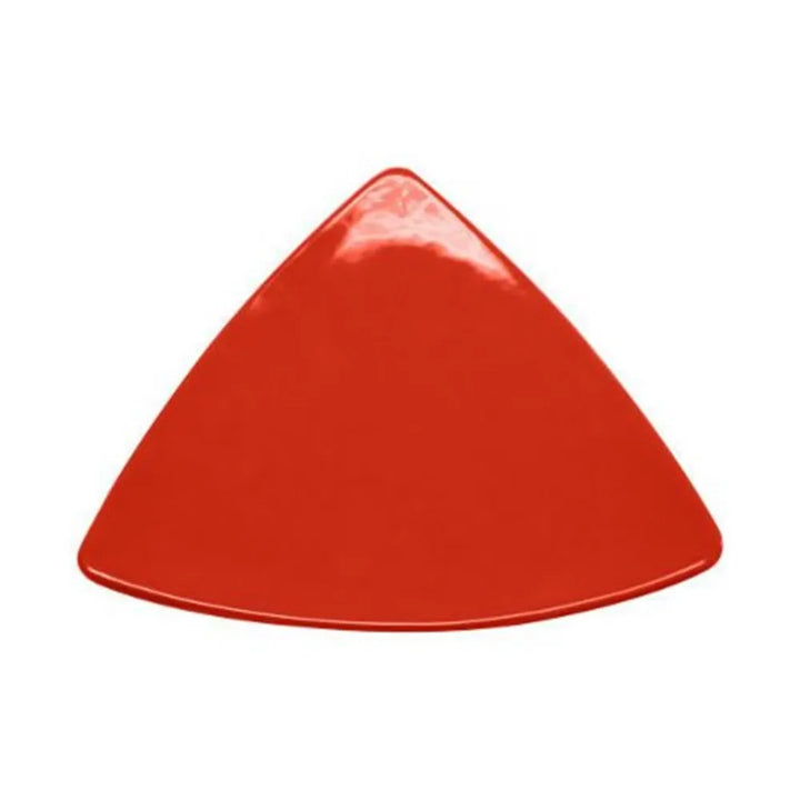 CAC China TRG-9-R Triangular Flat Plate Red 8 1/2" Case of 24 Pcs