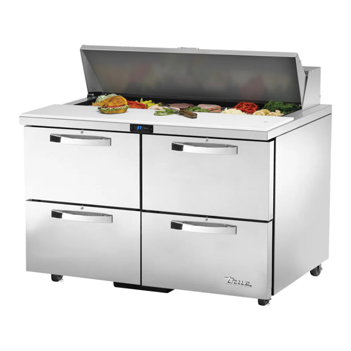 True TSSU-48-12D-4-HC Sandwich/Salad Unit (12) 1/6 Size (4"D) Poly Pans