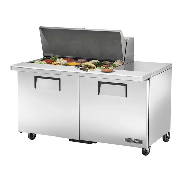 True TSSU-60-18M-B-HC Mega Top Sandwich/Salad Unit (18) 1/6 Size (4"D) Poly Pans