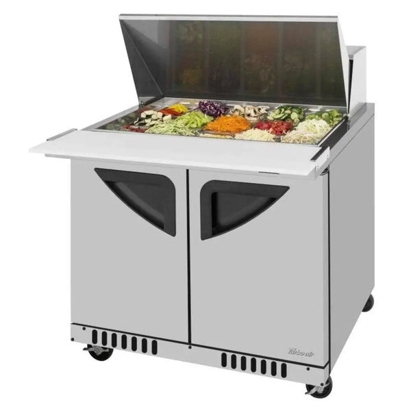 Turbo Air TST-36SD-15-FB-N 36-1/4" 2 Section Super Deluxe Sandwich/Salad Mega Top Unit, 8.8 cu. Ft., 115/60/1 - Front Breathing