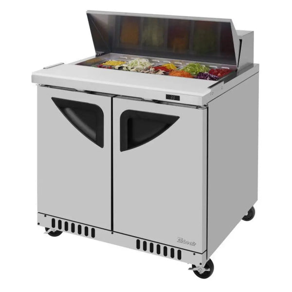 Turbo Air TST-36SD-FB-N 36-1/4" 2 Section Super Deluxe Sandwich/Salad Unit, 8.8 cu. Ft., 115/60/1 - Front Breathing