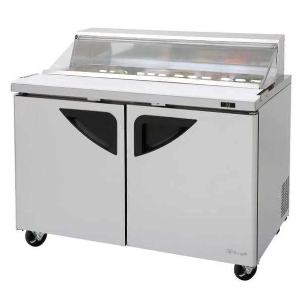 Turbo Air TST-48SD-N-CL 48-1/2" 2 Section Super Deluxe Sandwich/Salad Unit, 12 cu. Ft., 115/60/1 - Clear Lid