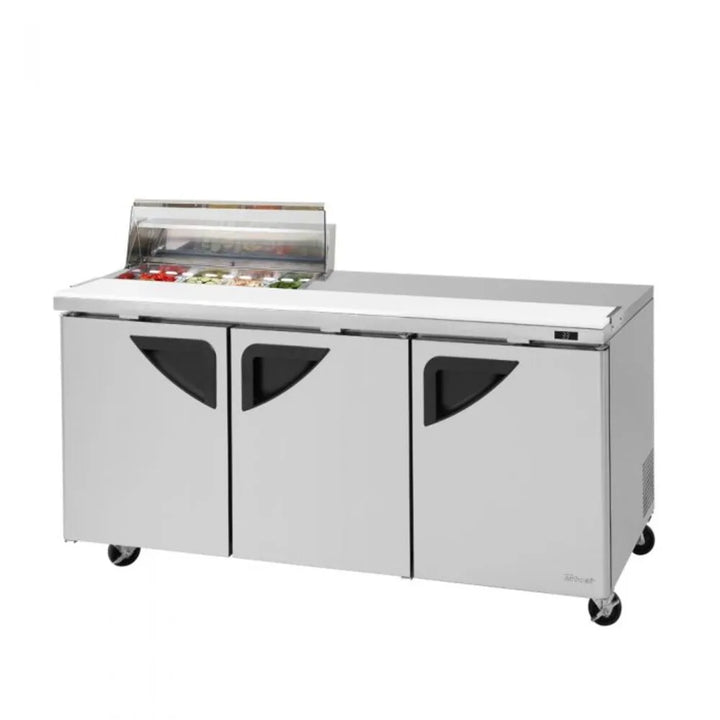 Turbo Air TST-72SD-08S-N-CL 72-5/8" 3 Section Super Deluxe Sandwich/Salad Mega Top Unit, 19 cu. Ft., 115/60/1