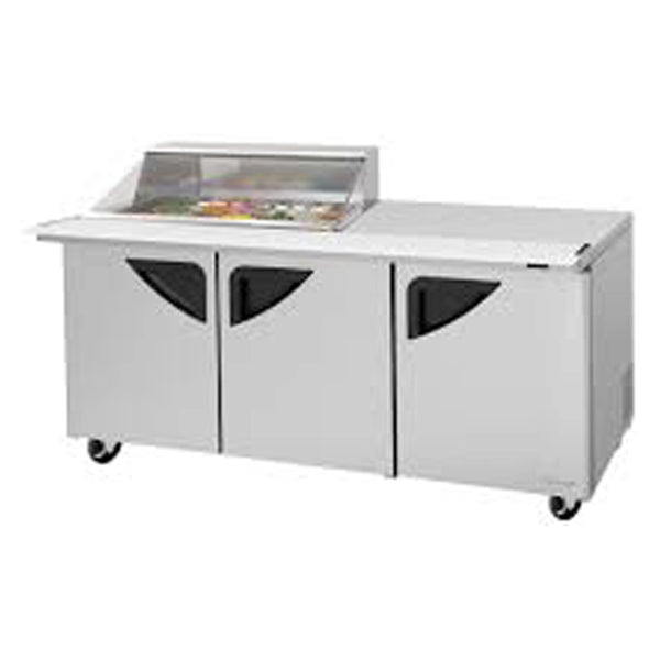 Turbo Air TST-72SD-15M-N-CL 72-5/8" 3 Section Super Deluxe Sandwich/Salad Mega Top Unit, 23 cu. Ft., 115/60/1