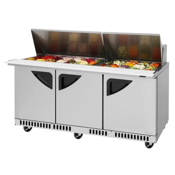 Turbo Air TST-72SD-30-FB-N 72-5/8" 3 Section Super Deluxe Sandwich/Salad Mega Top Unit, 21.3 cu. Ft., 115/60/1 - Front Breathing