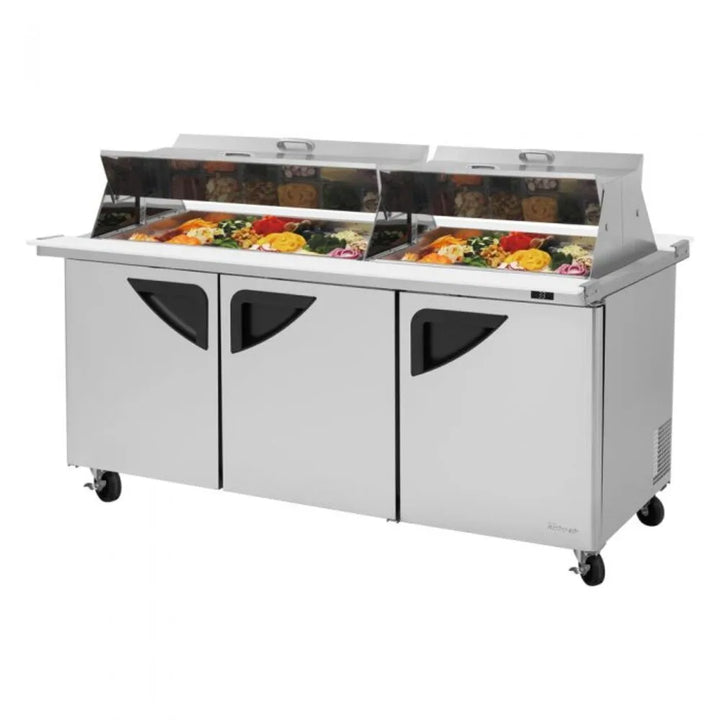 Turbo Air TST-72SD-30-N-DS 72-5/8" Super Deluxe Sandwich/Salad Mega Top Unit, 23 cu. Ft., 115/60/1, Dual Sided