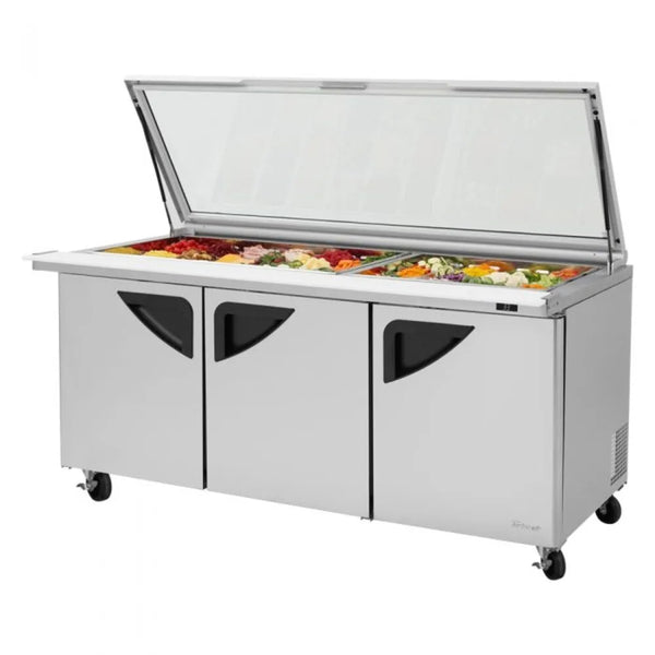 Turbo Air TST-72SD-30-N-GL 72-15/8" Super Deluxe Sandwich/Salad Mega Top Unit, 23 cu. Ft., 115/60/1