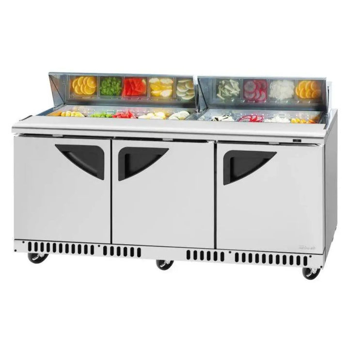 Turbo Air TST-72SD-FB-N 72-5/8" 3 Section Super Deluxe Sandwich/Salad Unit, 17.6 cu. Ft., 115/60/1