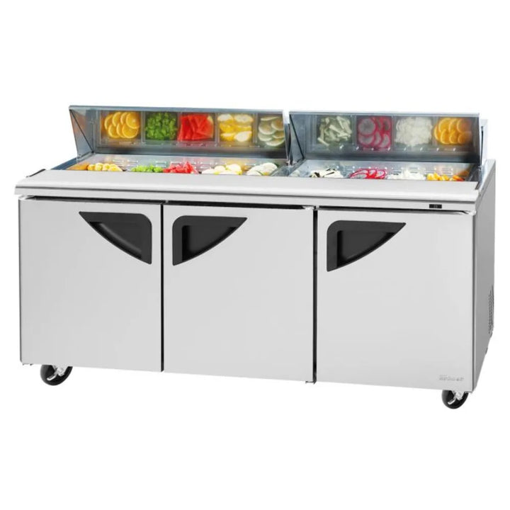 Turbo Air TST-72SD-N 72-5/8" 3 Section Super Deluxe Sandwich/Salad Unit, 19 cu. Ft., 115/60/1