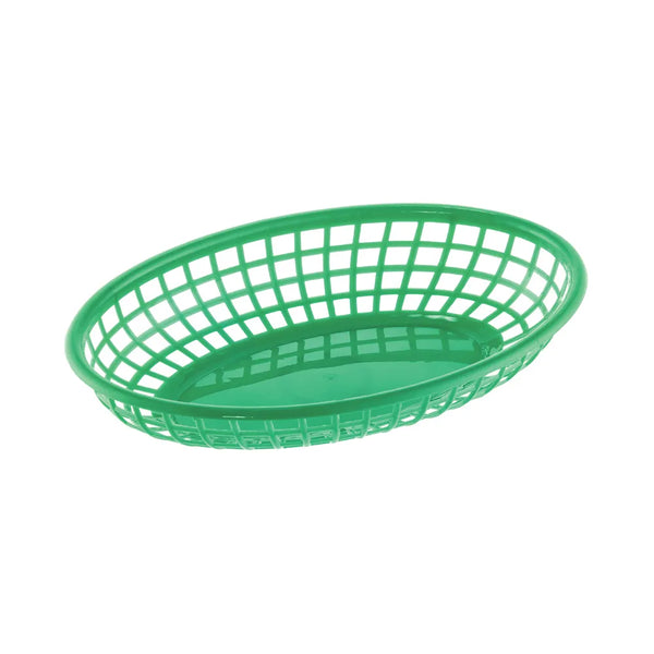 CAC China TTFB-09GN Fast Food Basket PP Oval Green 9-1/4"L Case of 36 Pcs