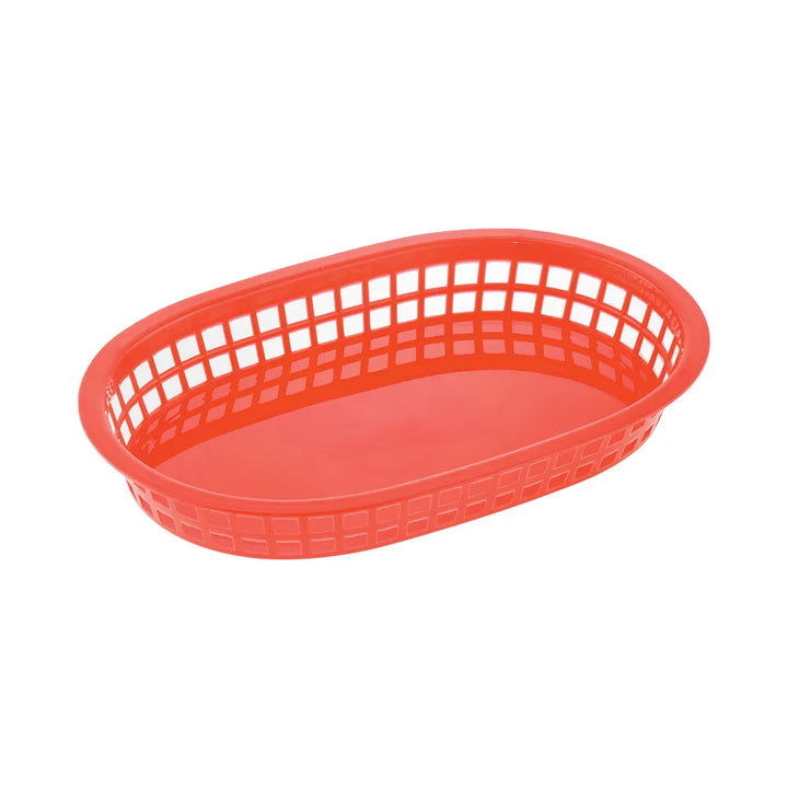 CAC China TTFB-10RD Fast Food Basket PP Oblong Red 10-7/8"L Case of 144 Pcs