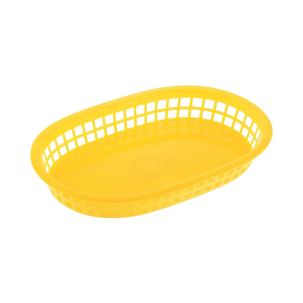 CAC China TTFB-10YL Yellow Oblong Plastic Fast Food Basket, 10-7/8"