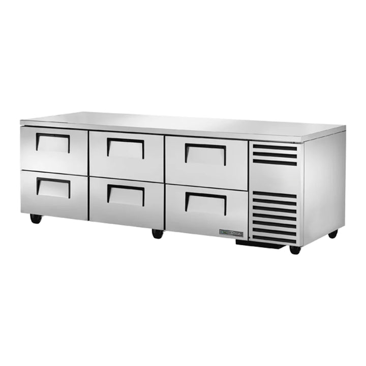 True TUC-93D-6-HC 93 1/4" Undercounter Refrigerator with Six Drawers