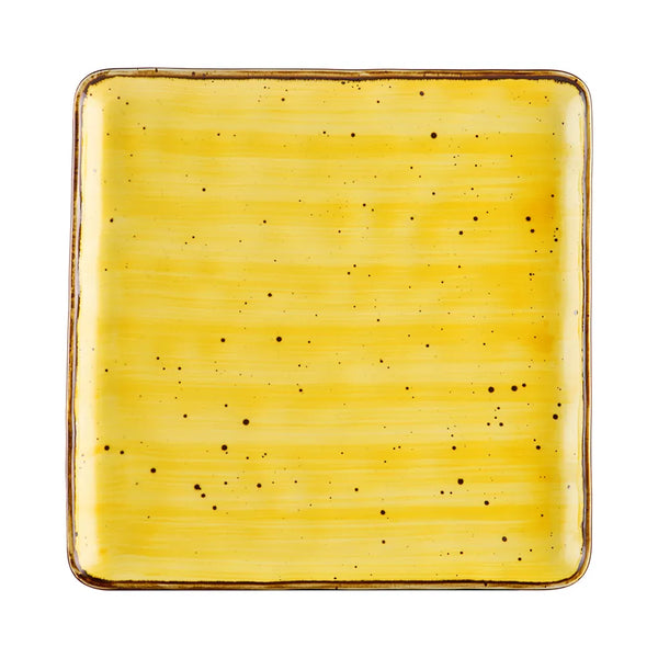 CAC China TUS-SQ16-SFL Square Plate Sunflower 10" Case of 12 Pcs