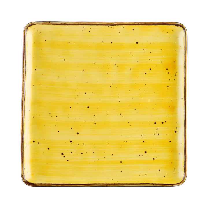 CAC China TUS-SQ16-SFL Square Plate Sunflower 10" Case of 12 Pcs