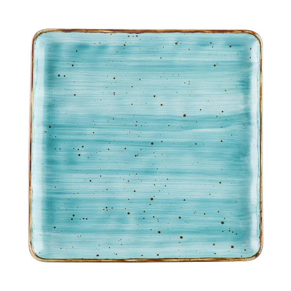 CAC China TUS-SQ16-TQS Square Plate Turquoise 10" Case of 12 Pcs