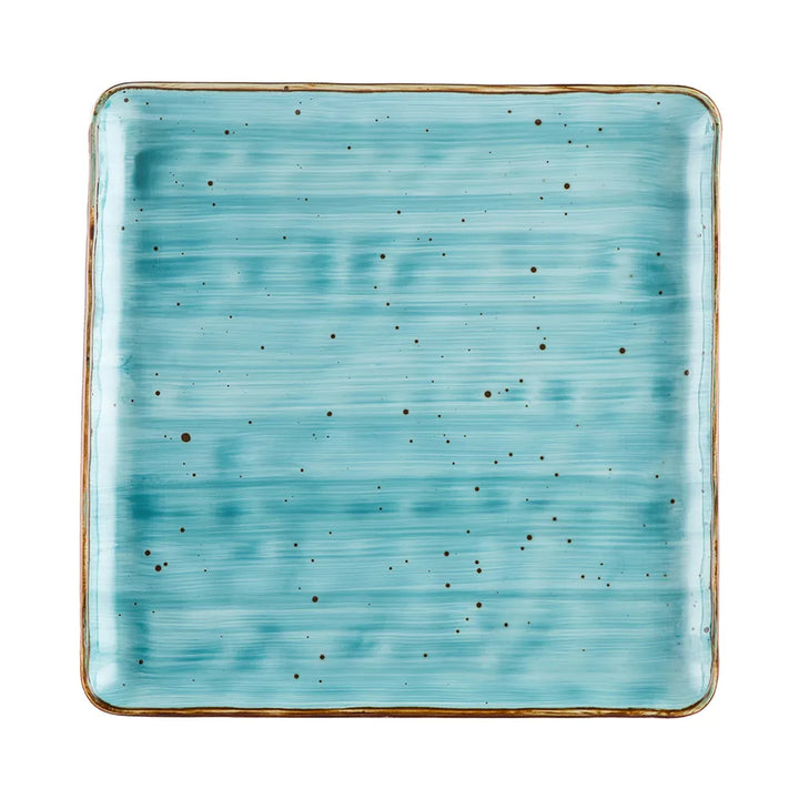 CAC China TUS-SQ21-TQS Square Plate Turquoise 12" Case of 12 Pcs