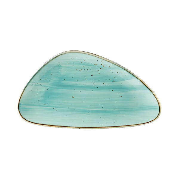 CAC China TUS-T41-TQS Triangular Plate Turquoise 13 1/8" Case of 12 Pcs