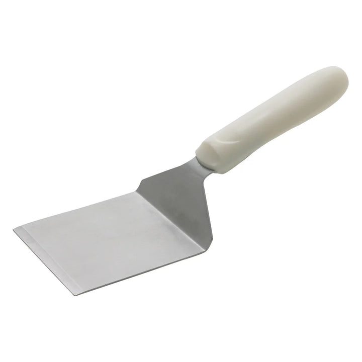 Winco TWP-41 Steak/Burger Turner w/Offset, White PP Handle, 4-1/8" x 3-3/4" Blade