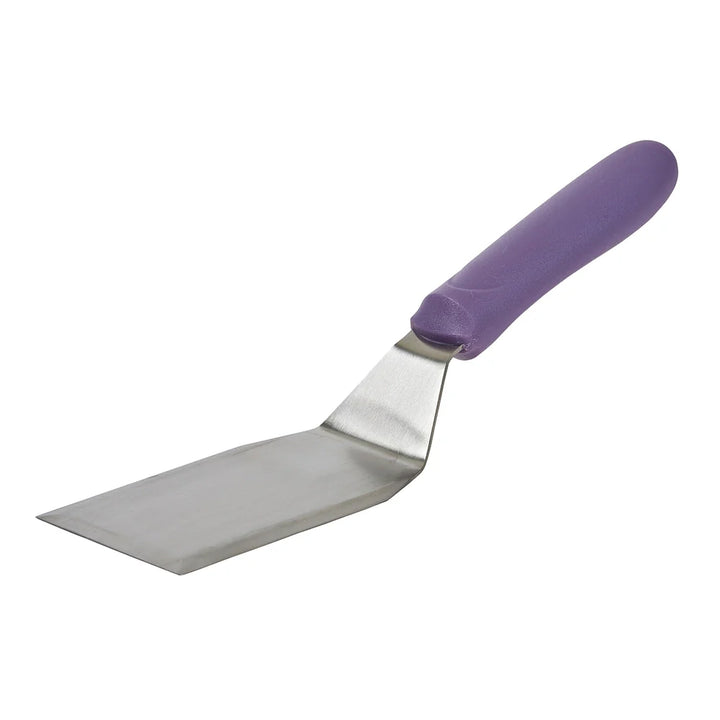 Winco TWP-61P Hamburger Turner w/Offset, Purple PP Handle, 5-1/8" x 2-7/8" Blade, Allergen Free