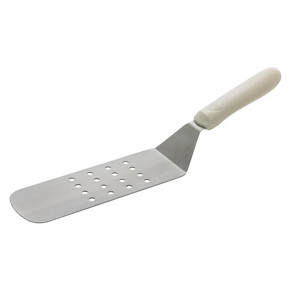 Winco TWP-91 Perforated Flexible Turner w/Offset, White PP Handle, 8-1/4" x 2-7/8" Blade