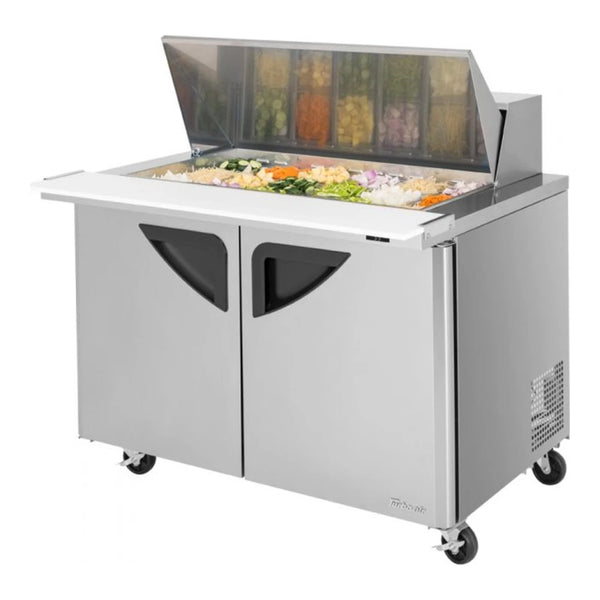 Turbo Air TST-48SD-18-E-N 72-5/8" 2 Section Super Deluxe Sandwich/Salad Mega Top Unit, 15 cu. Ft., 115/60/1