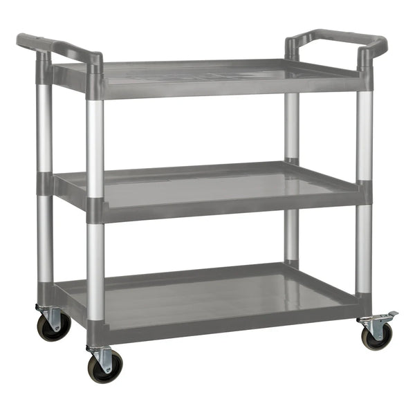 Winco UC-3019G 3 Tier Gray Utility Cart, 40-3/4" x 19-1/2" x 37-3/8"