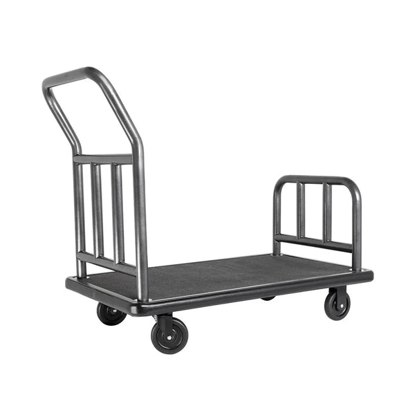 Hospitality 1 Source UCCRD5RR Utility Cart; Coastal Finish — Black rubber mat deck; 5" wheels