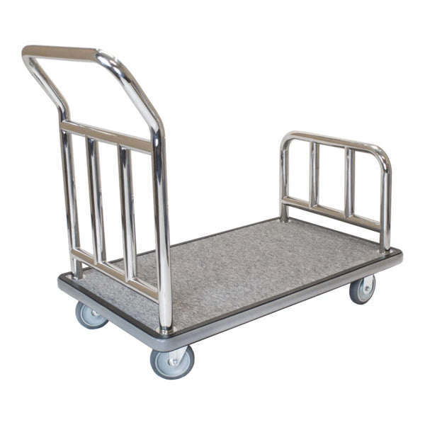 Hospitality 1 Source UCHSSGG-5 Utility Cart; Stainless Steel — Grey/Grey Deck; 5" semi-pneumatic wheels