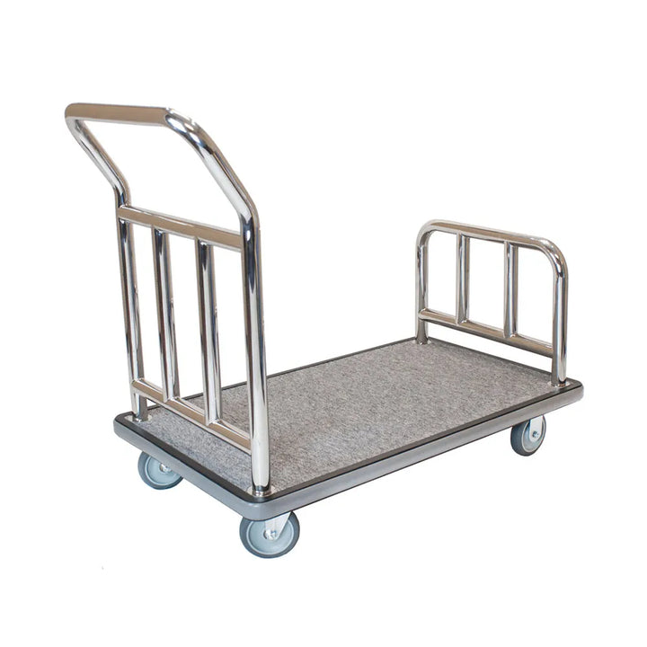 Hospitality 1 Source UCHSSGG-5 Utility Cart; Stainless Steel — Grey/Grey Deck; 5" semi-pneumatic wheels