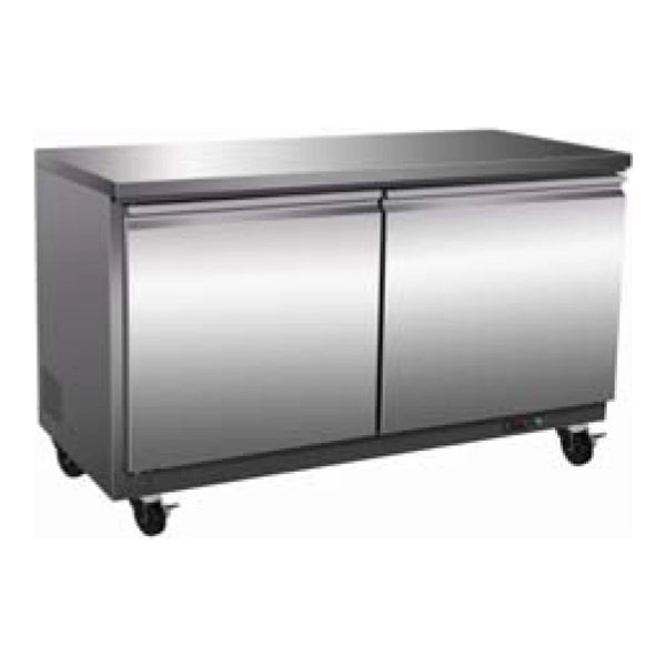 Serv-Ware UCR-48-HC 48.2” Stainless Steel Undercounter Refrigerator with 2 Solid Doors, 12 cu. ft.