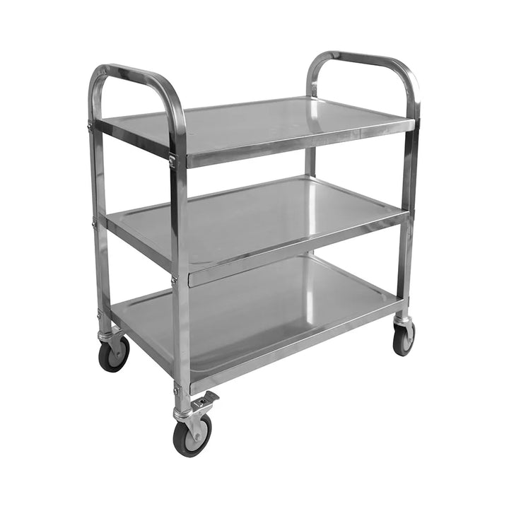 CAC China UCSS-30 Cart SS 3-Tier W/ 4 Caster, 2 W/ Brake Set