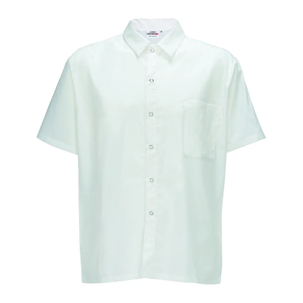 Winco UNF-1WS Cook Shirt, Short Sleeves, White, Small