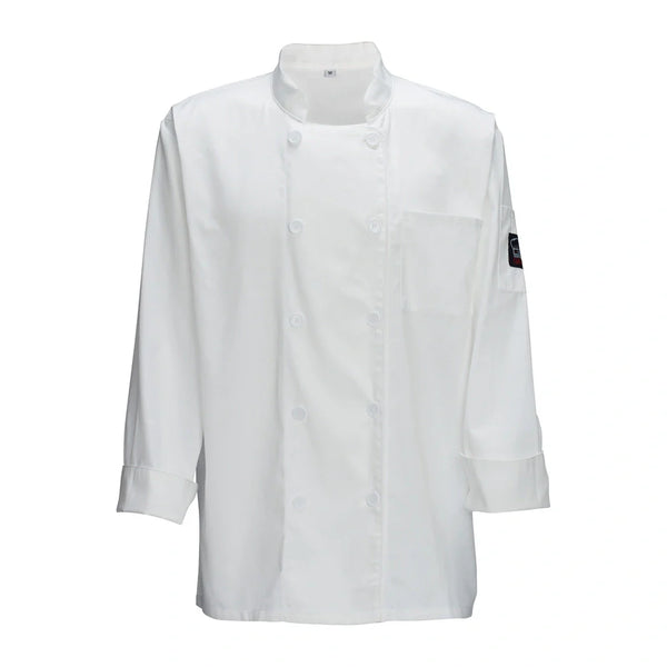 Winco UNF-5WL Relaxed Chef's Jacket, White, Large