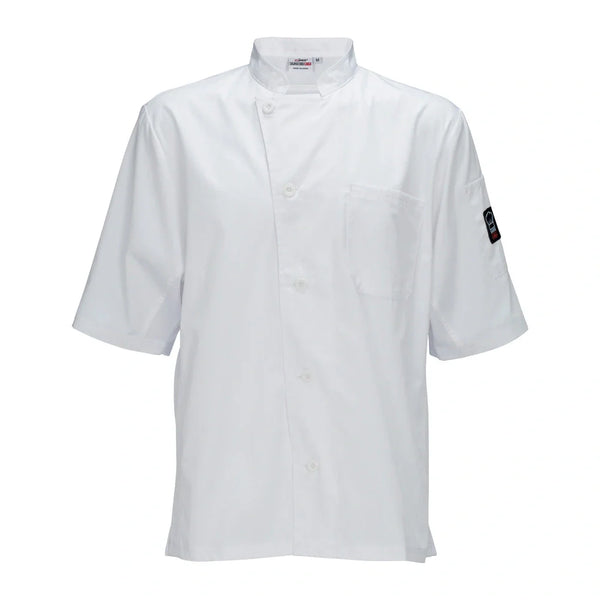 Winco UNF-9W3XL Ventilated Cook Shirt, Short Sleeve, White, 3XL