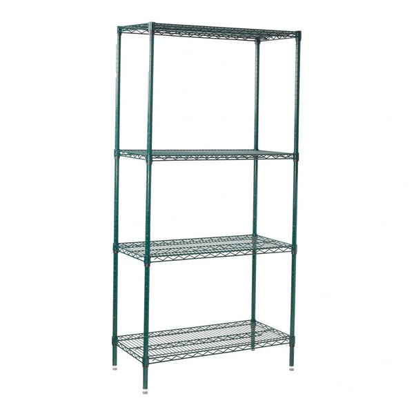 Winco VEXS-1836 4-Tier Epoxy Coated Wire Shelving Set, 18" x 36" x 72"