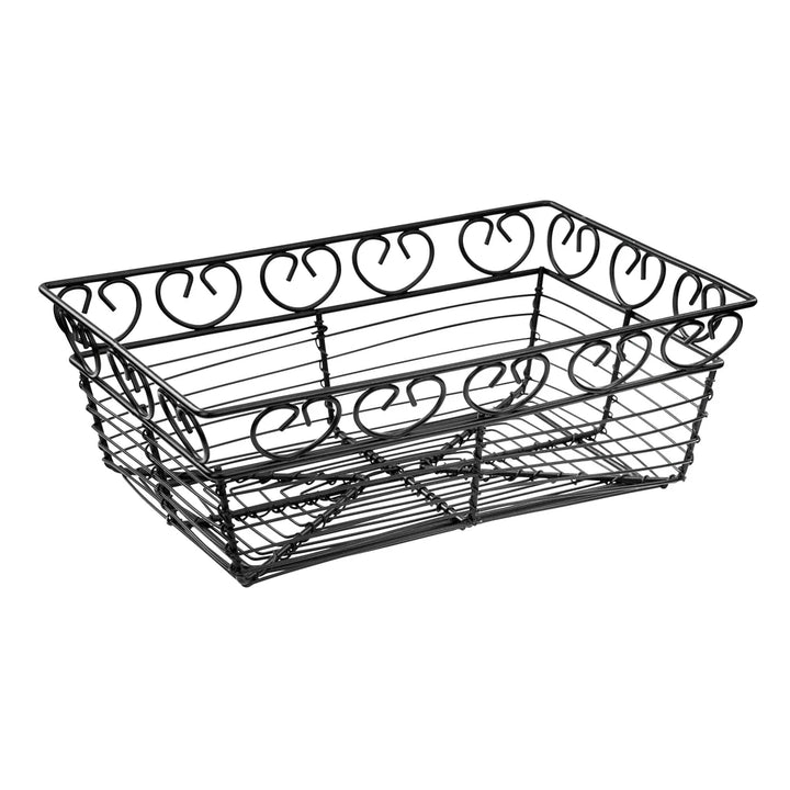 Winco WBKG-9 Bread/Fruit Basket, Black Wire, Rectangular, 9" x 5-7/8" x 3"