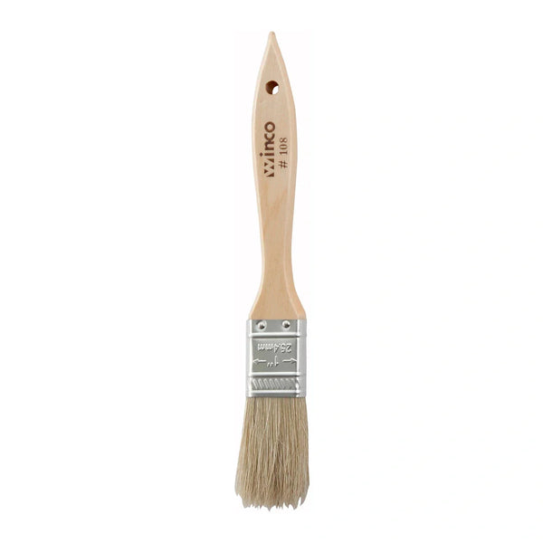 Winco WBR-10 Pastry Brush, Boar Bristle, 1" Wide